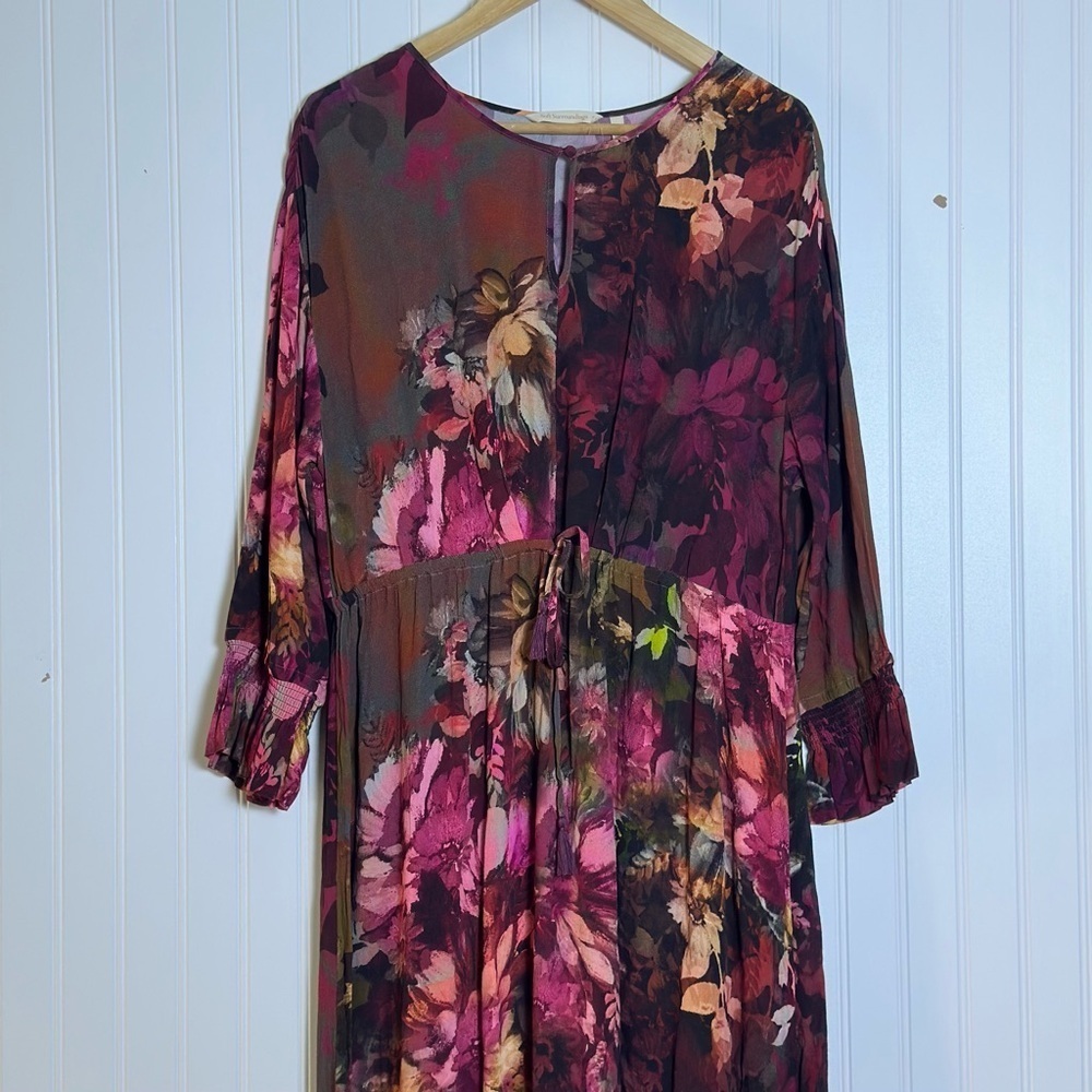 Soft Surroundings Dress Natural Romance Floral Maxi Size Large NWT Casual - Picture 6 of 13